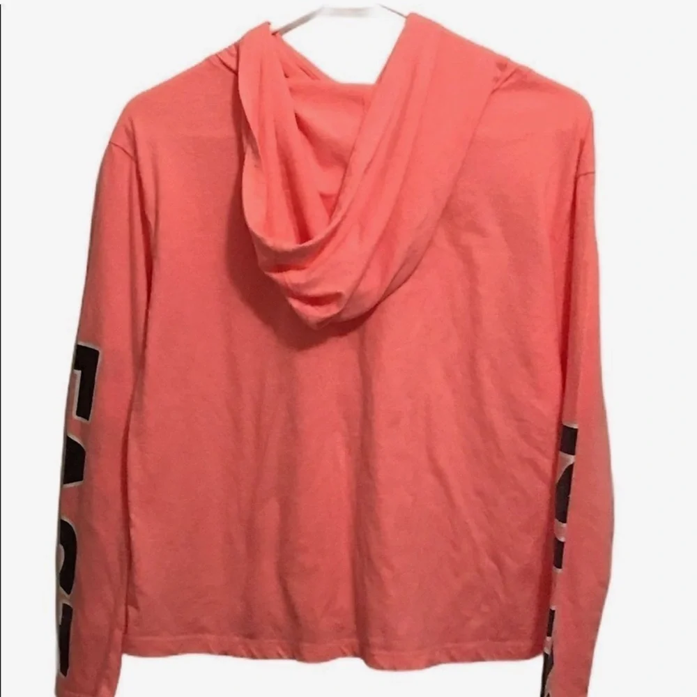 Justice Peach Hoodie with Graphic Sleeves